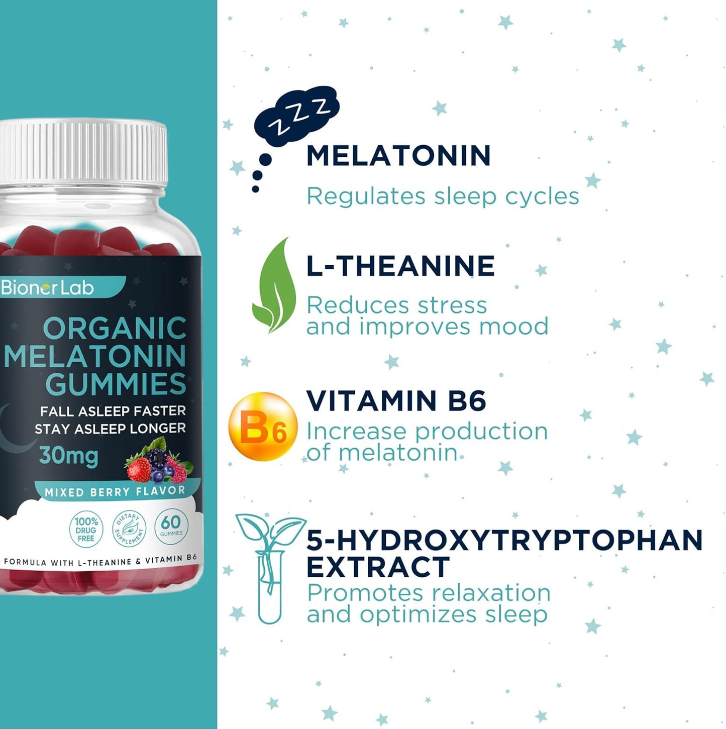 BionerLab Organic Melatonin Gummies