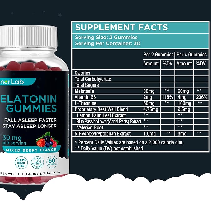 BionerLab Melatonin Gummies (Pack of 2)