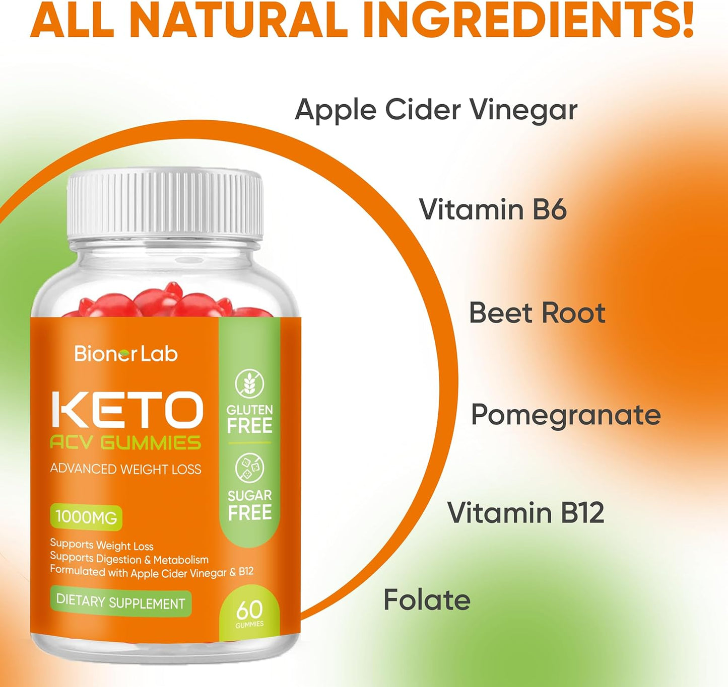 BionerLab Keto ACV Gummies (Pack of 2)