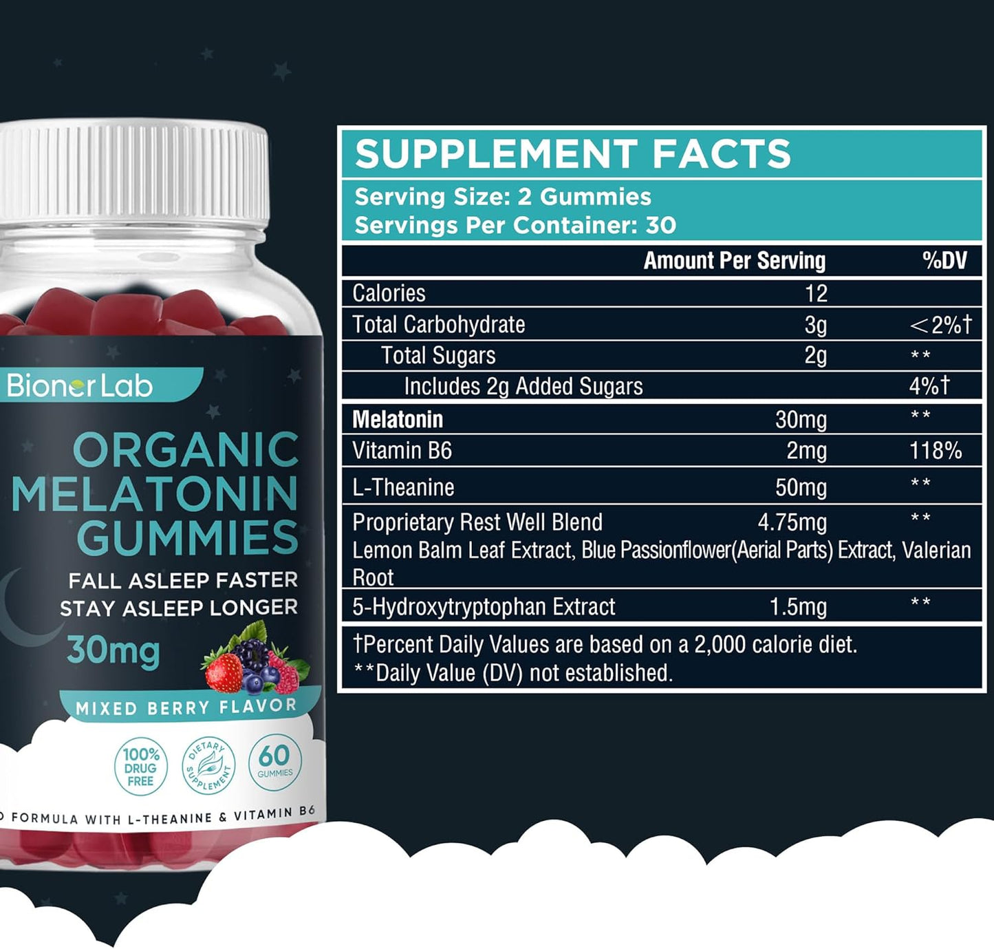 BionerLab Organic Melatonin Gummies