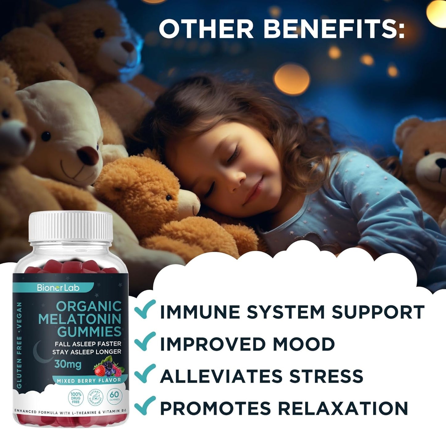 BionerLab Organic Melatonin Gummies