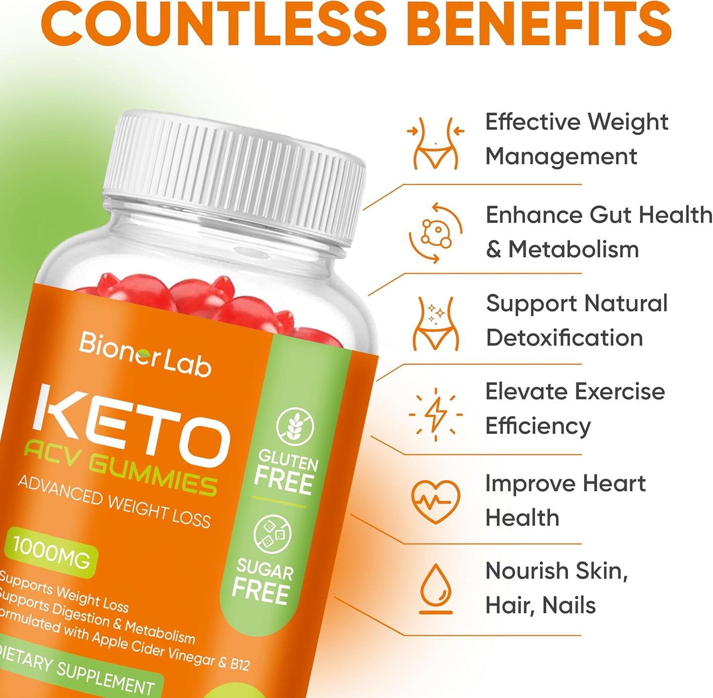 BionerLab Keto ACV Gummies (Pack of 2)
