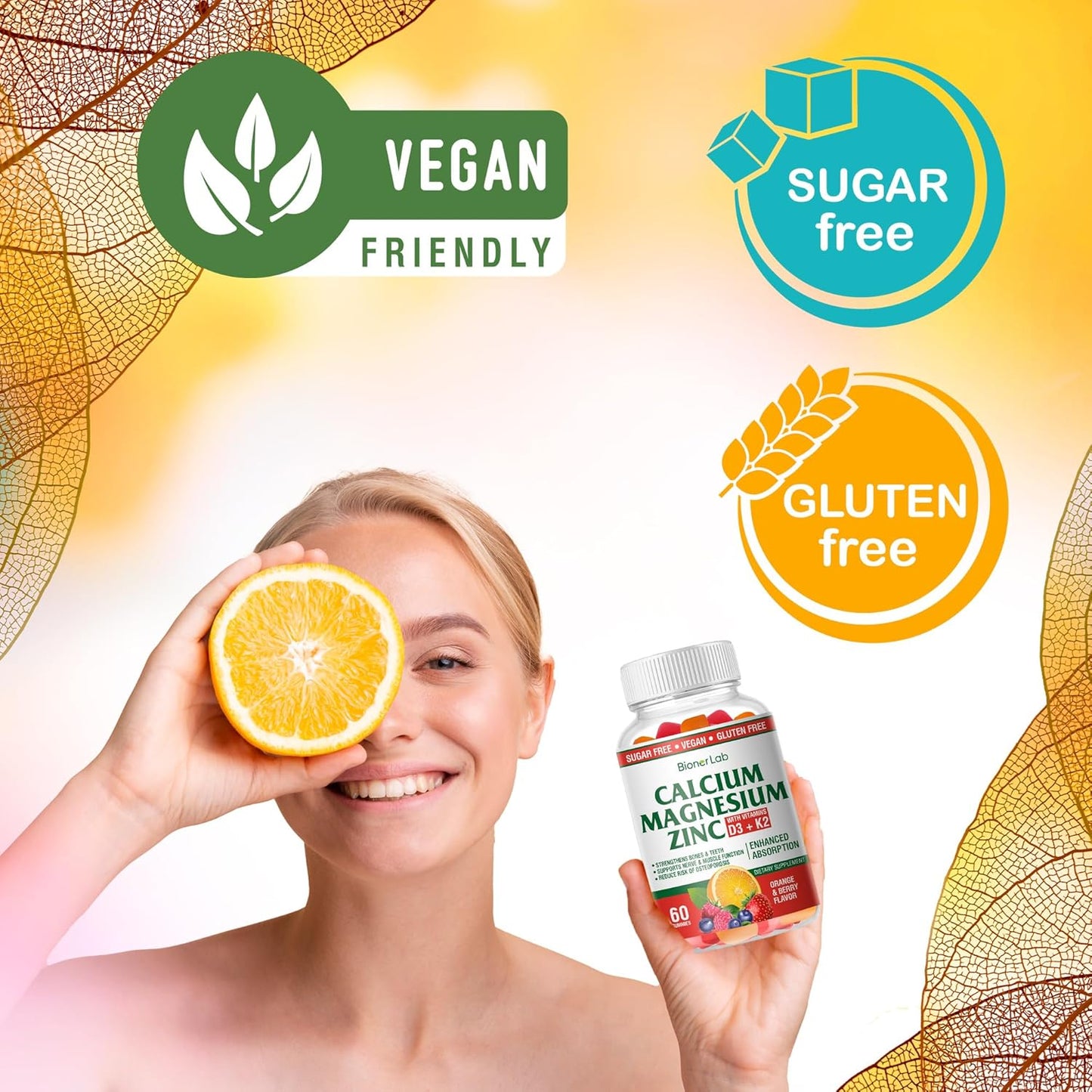 BionerLab Calcium Magnesium Zinc Gummies