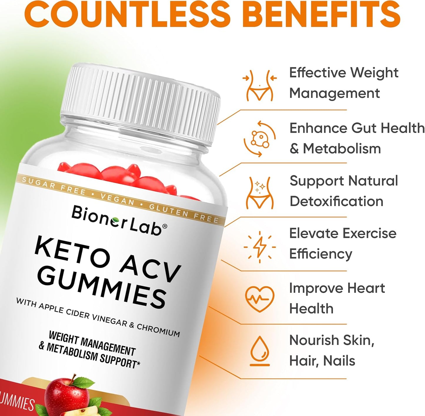 BionerLab Keto ACV Gummies (Pack of 2)