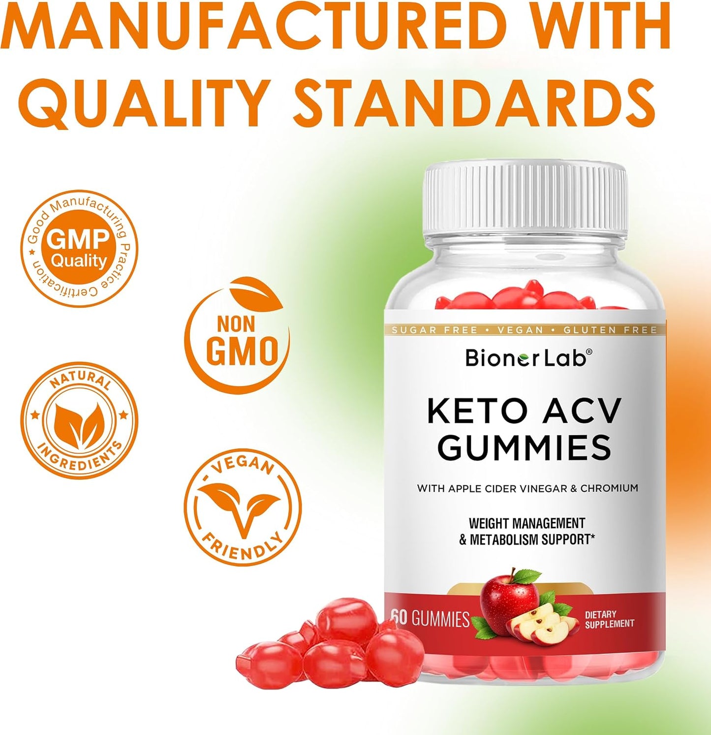 BionerLab Keto ACV Gummies (Pack of 2)
