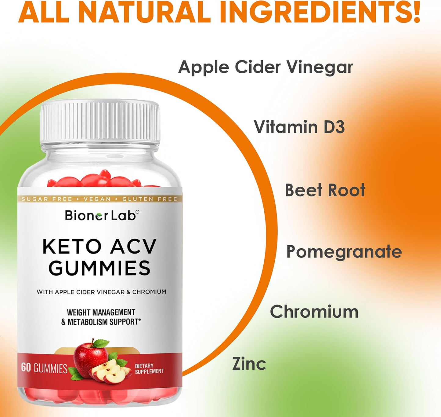 BionerLab Keto ACV Gummies (Pack of 2)