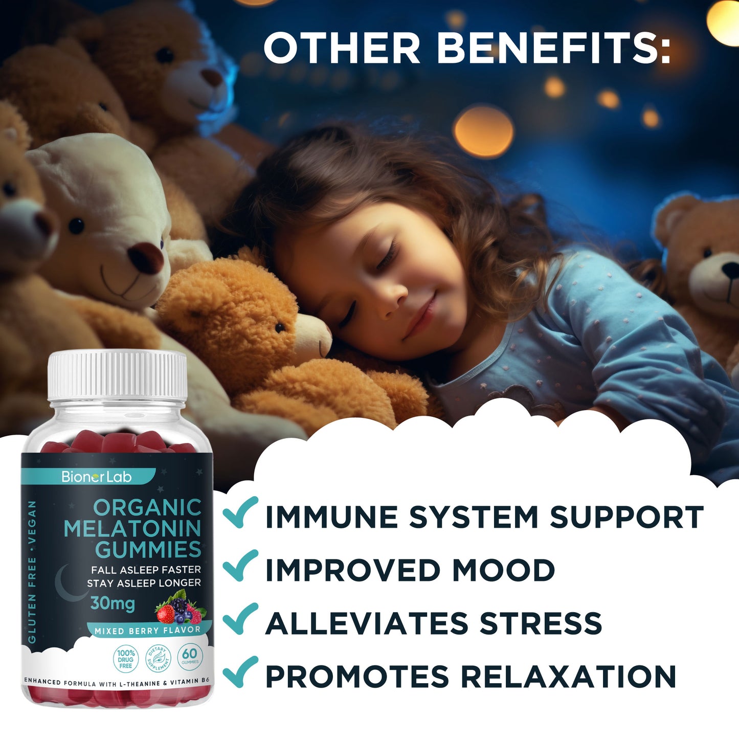 BionerLab Melatonin Gummies (Pack of 2)