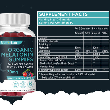 BionerLab Melatonin Gummies (Pack of 2)