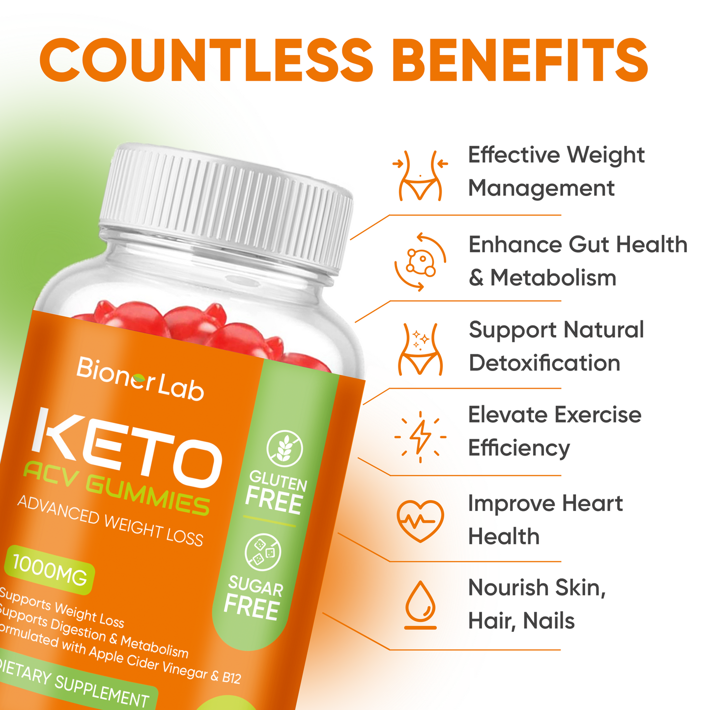 BionerLab Keto ACV Gummies (Pack of 2)