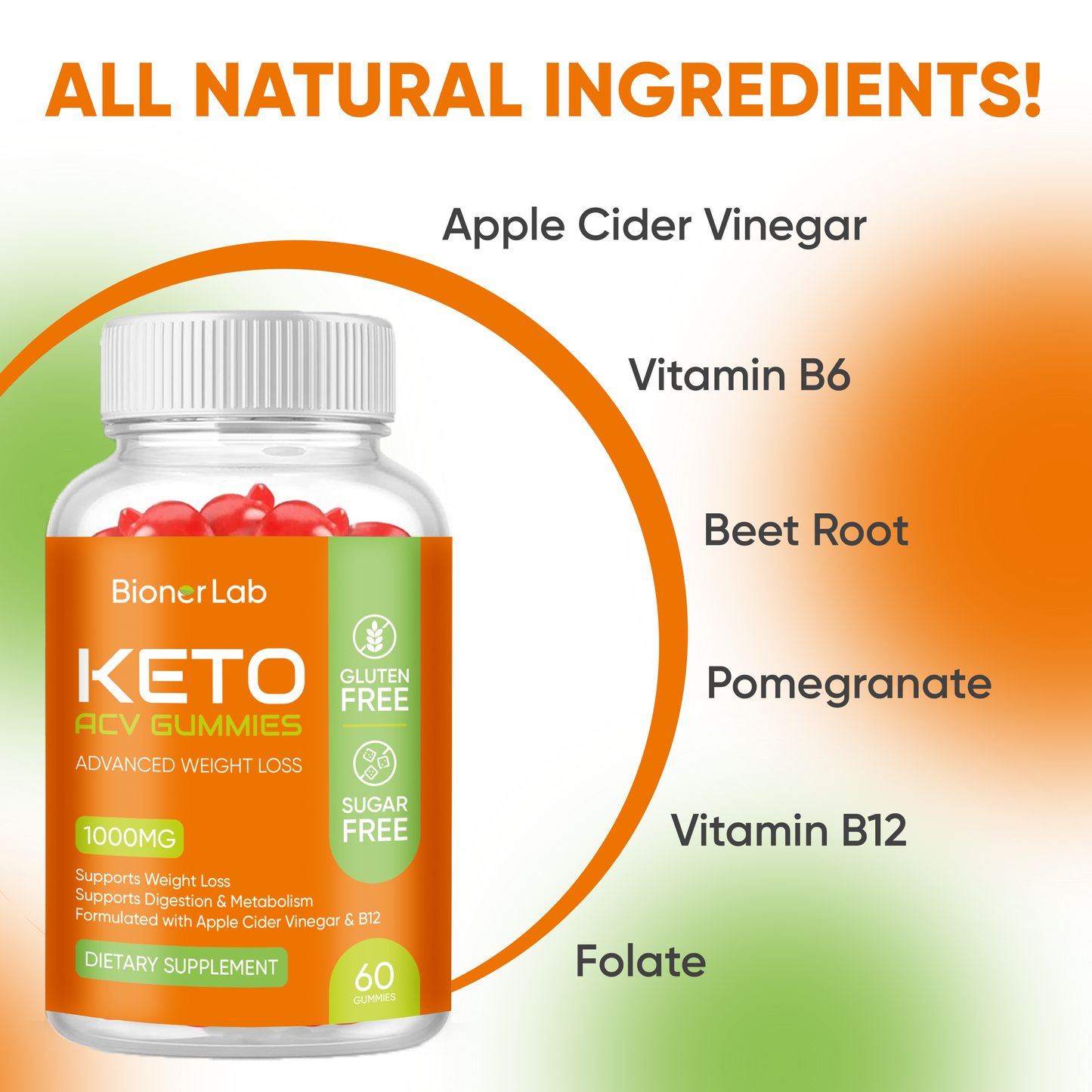 BionerLab Keto ACV Gummies (Pack of 2)